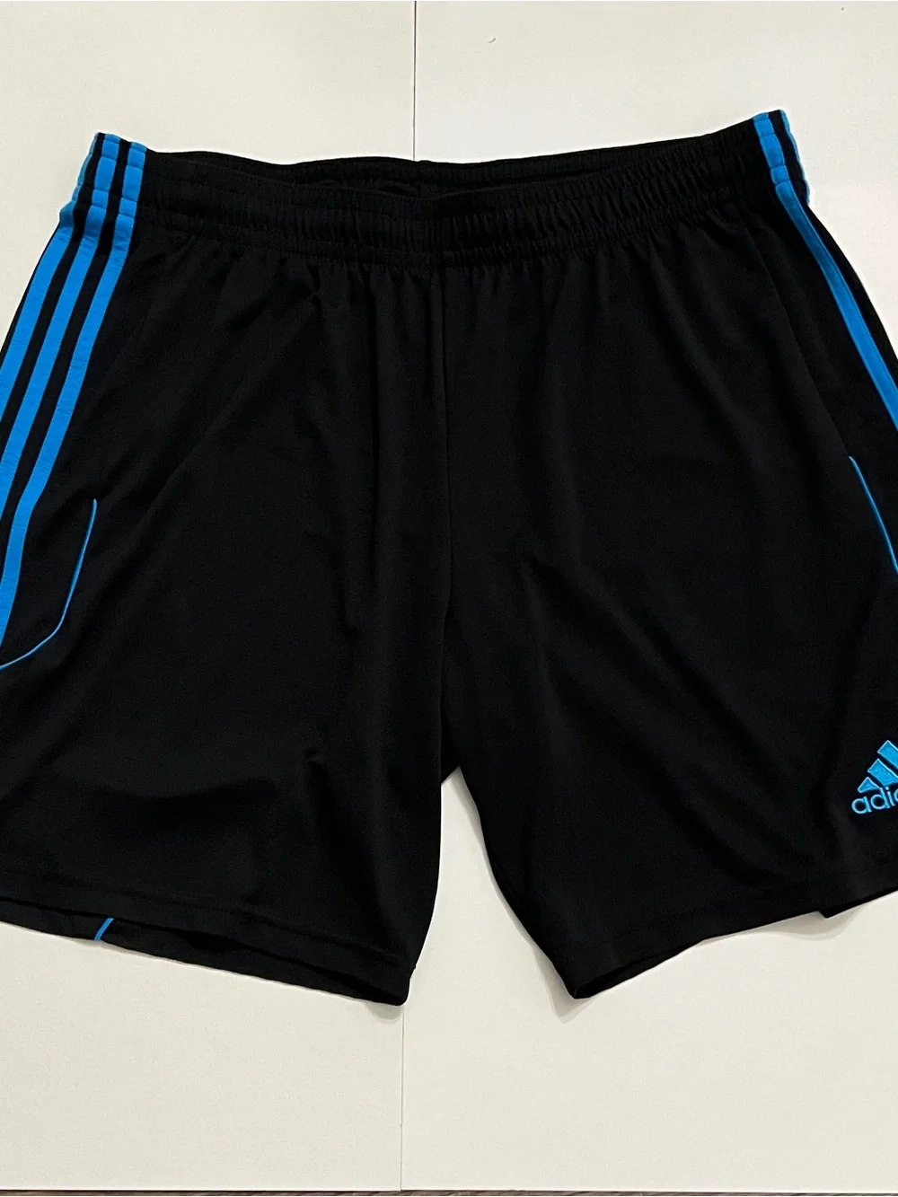 Men's Adidas Climalite Athletic Shorts Black & Turquoise Size XL